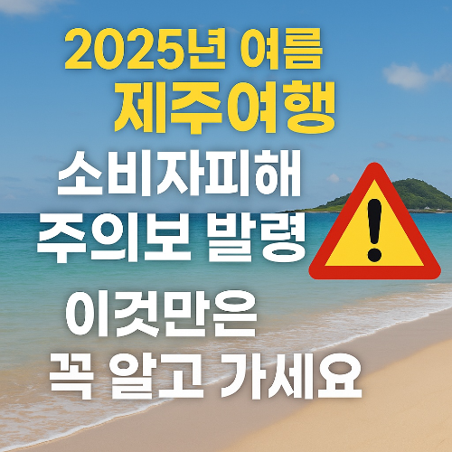 2025년 여름 제주여행 소비자 피해주의보 발령