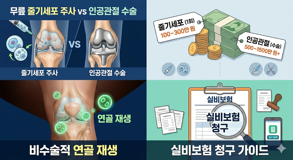 무릎 줄기세포 주사 vs 인공관절 수술 비용