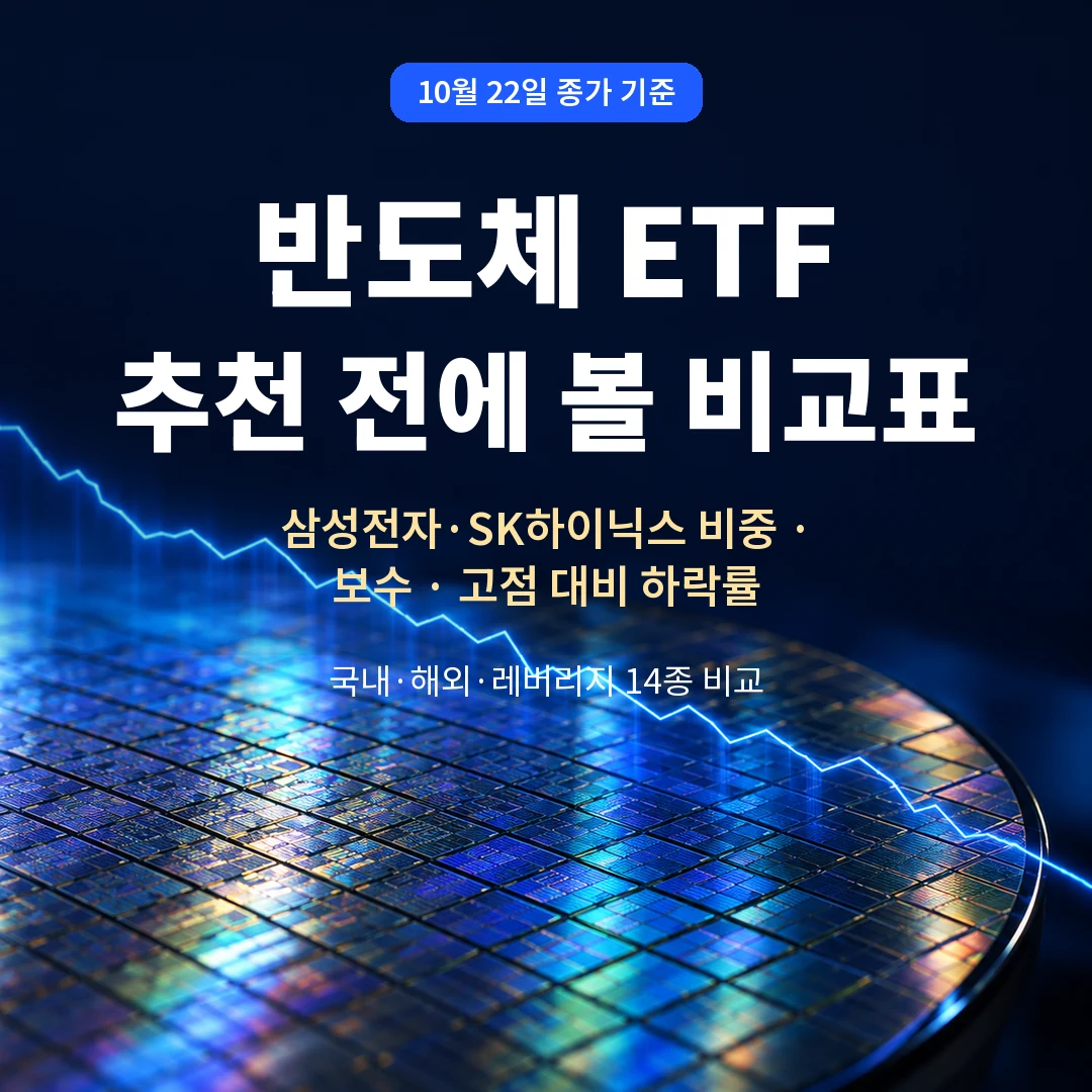 반도체 ETF 추천 전에 볼 비교표 삼성전자 SK하이닉스 비중 보수 하락률