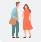 연인과 대화 하는모습