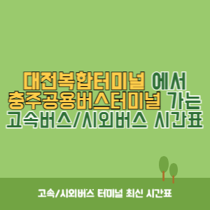 대전복합터미널에서 충주공용버스터미널 가는 시외버스 시간표 최신정보