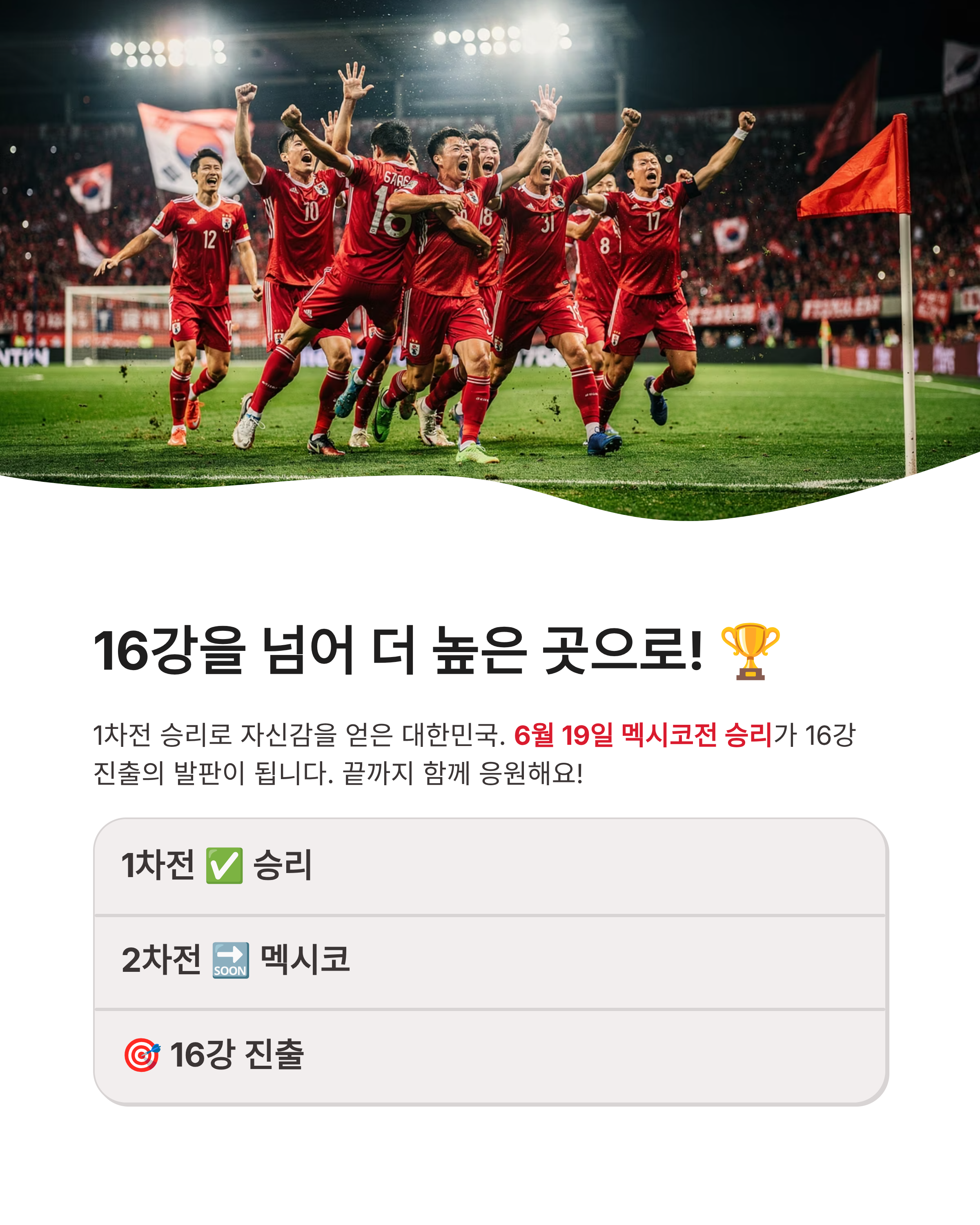 월드컵 한국 축구일정 확인하고 16강 신화의 여정을 함께하세요!
