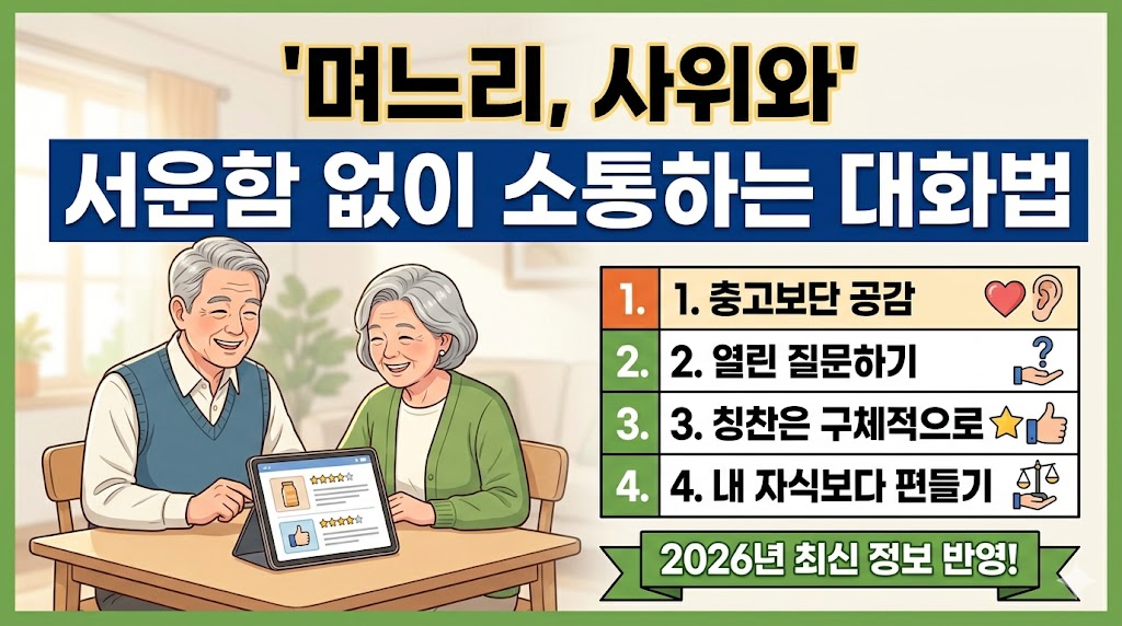 "말 한마디로 천 냥 빚 갚는" 며느리&middot;사위와 서운함 없는 대화법