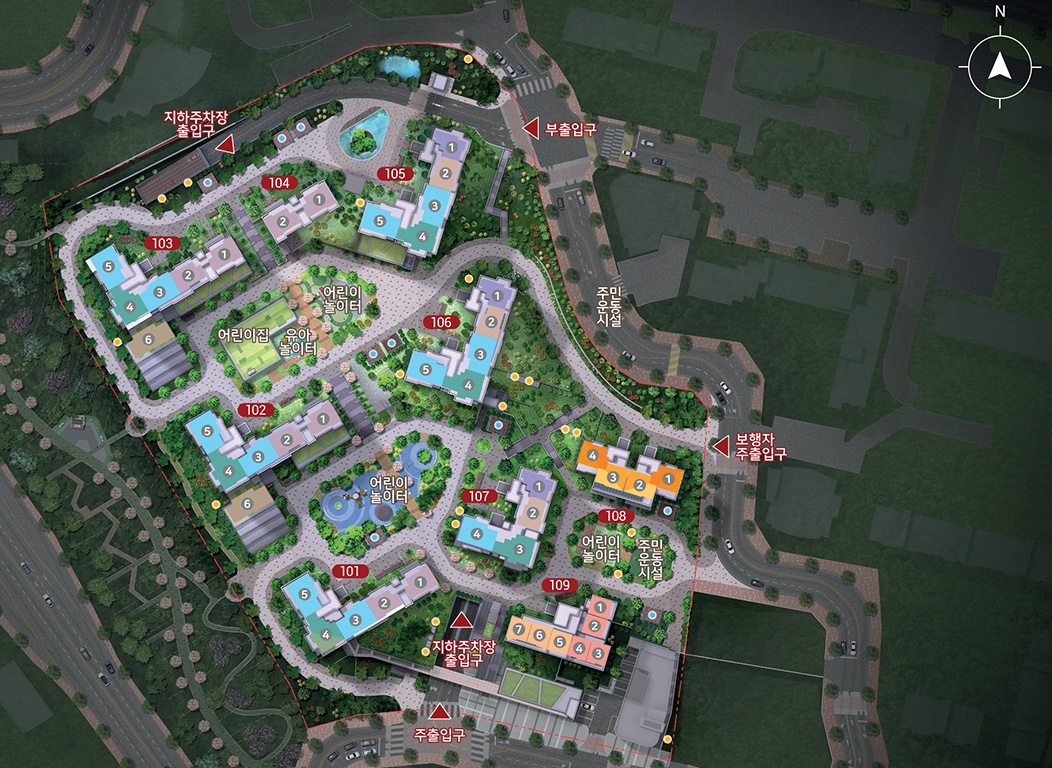 힐스테이트 관악센트씨엘 동･호수 배치 조감도