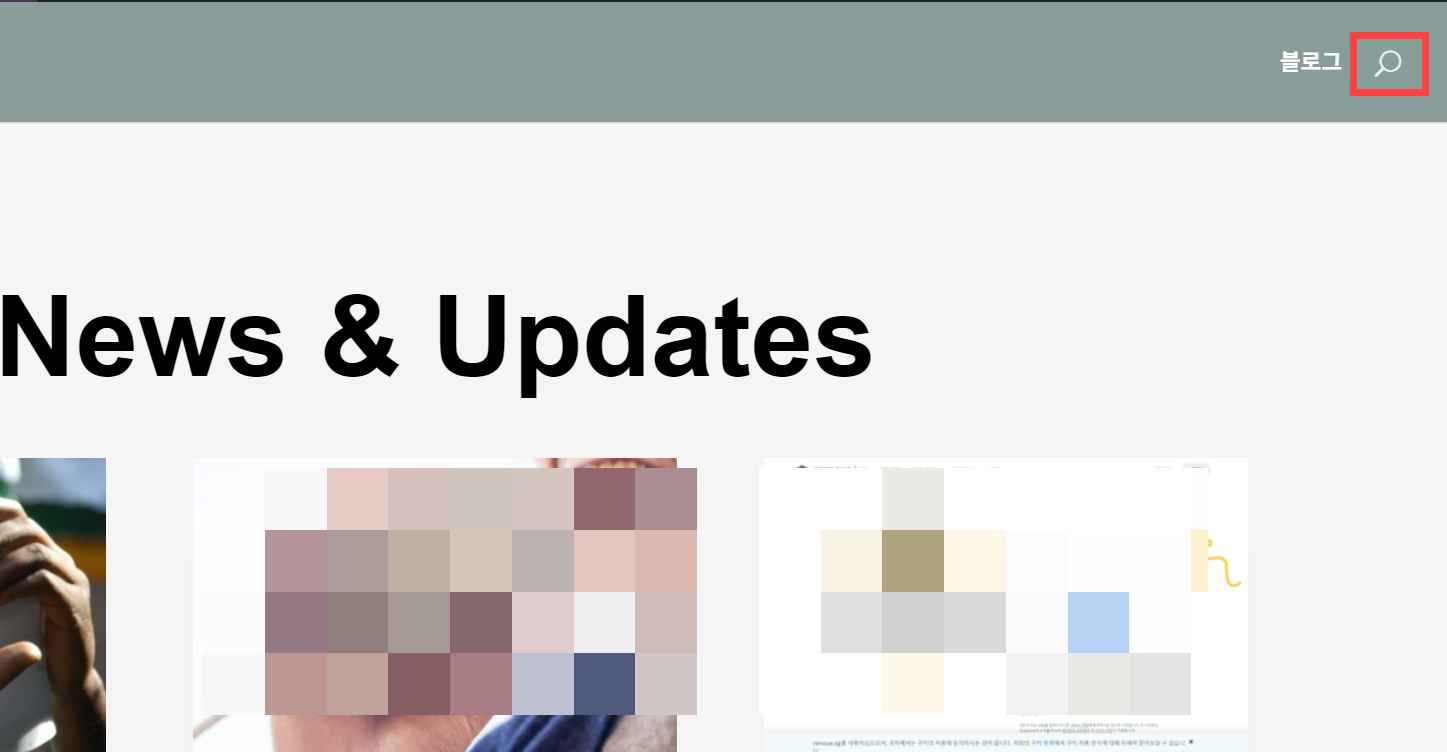 워드프레스 Divi 테마 메뉴에 검색상자 표시하기 - 검색 아이콘