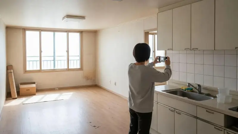 AI로 제작한 이사 전후 집 상태 확인 일러스트