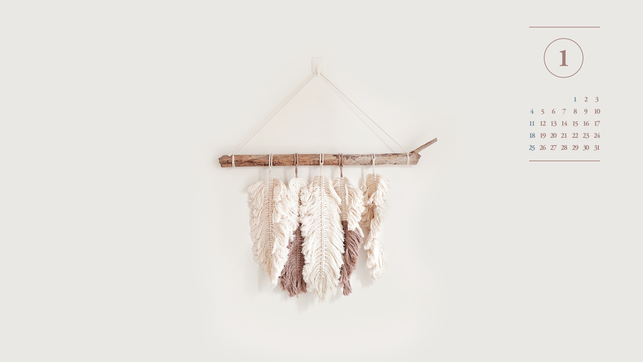 09 벽장식 A - 2026년1월 달력배경화면