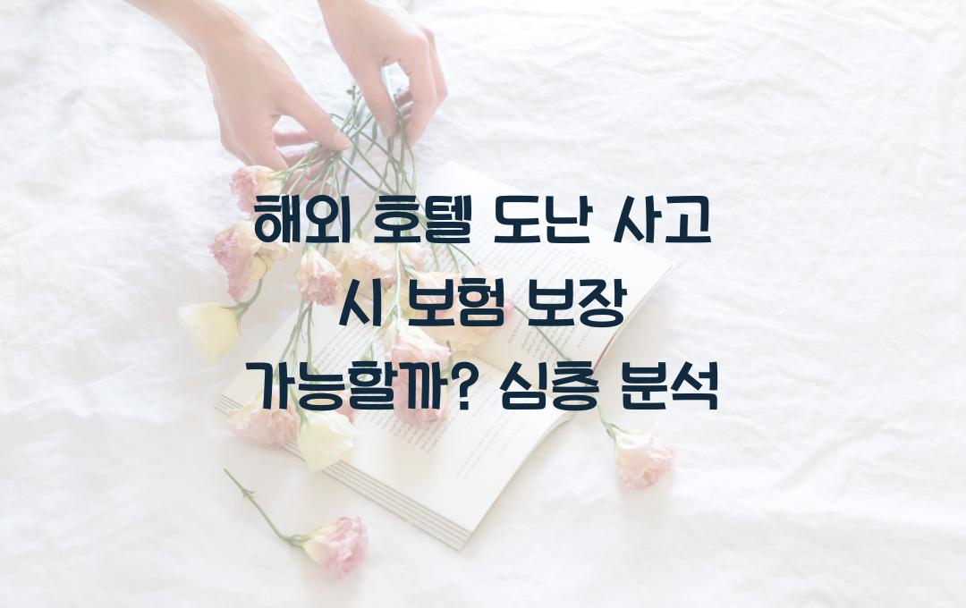 해외 호텔 도난 사고 시 보험 보장 가능할까?