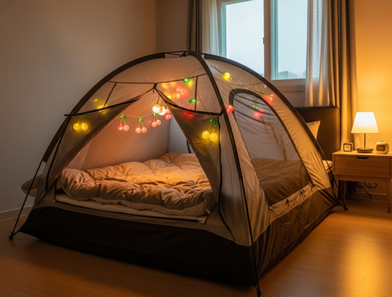 난방 텐트의 아늑함