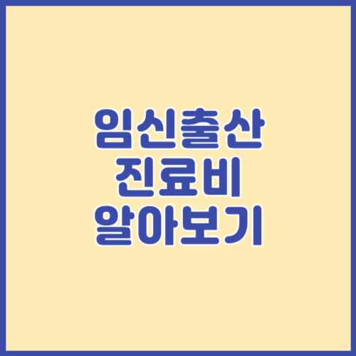 임신출산 진료비 알아보기
