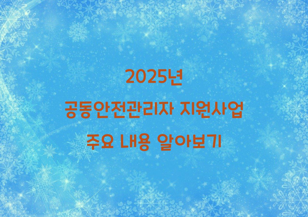 공동안전관리자 지원사업