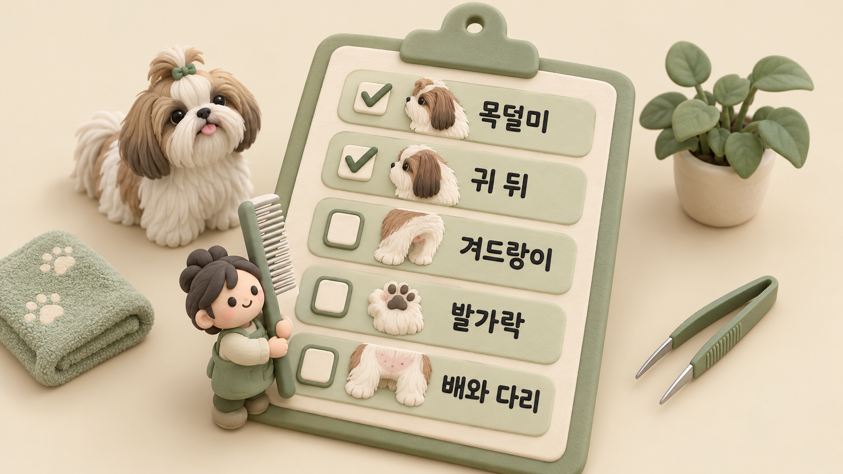 진드기 확인할 자리 클립보드