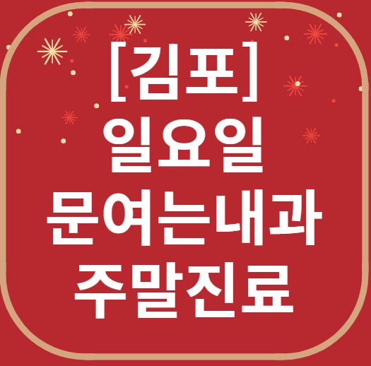 김포 일요일 문 여는 내과 리스트 ❘ 토요일 주말 휴일 야간진료 병원