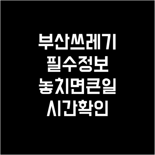 부산 북구 생활 쓰레기 배출 장소와 ..
