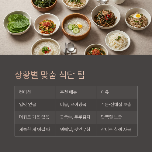여름 입맛 되살리는 시원한 식단 아이디어