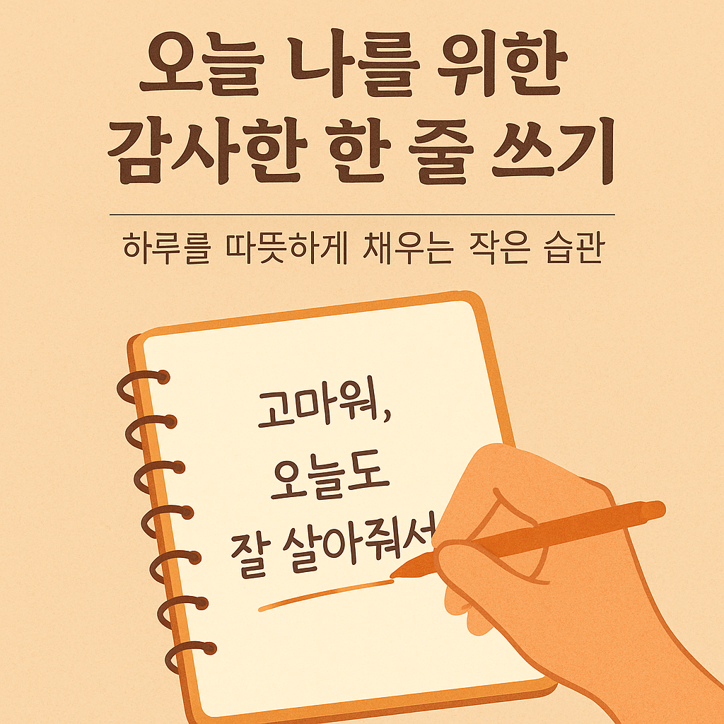 오늘 나를 위한 감사한 한 줄 쓰기