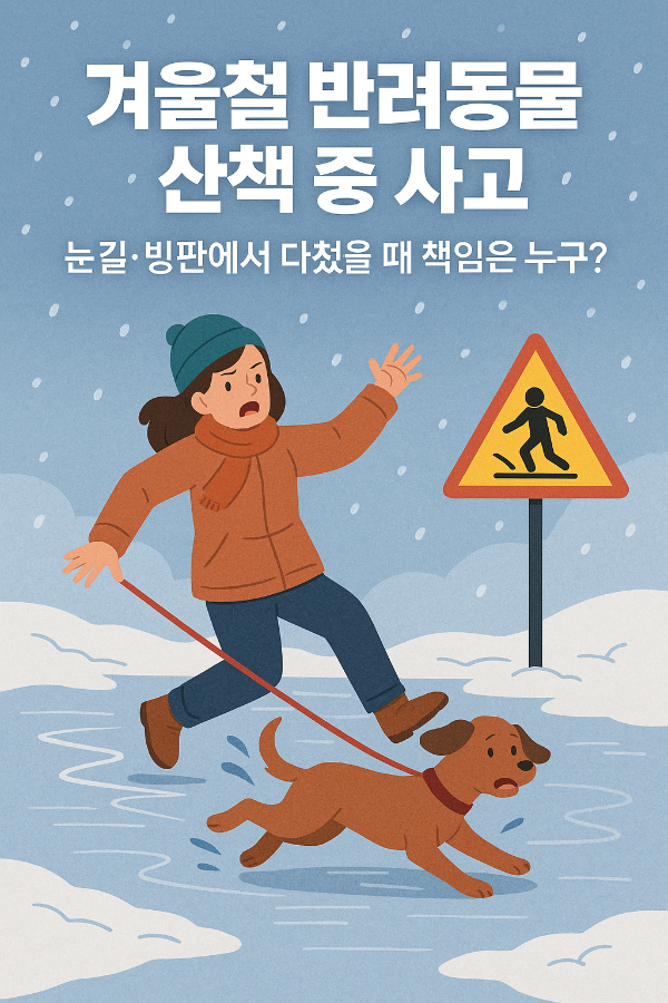 겨울철 반려동물 산책 중 사고 누구 책임일까.