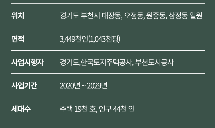 3기 신도시 대장지구 세부사항