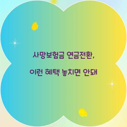 사망보험금 연금전환