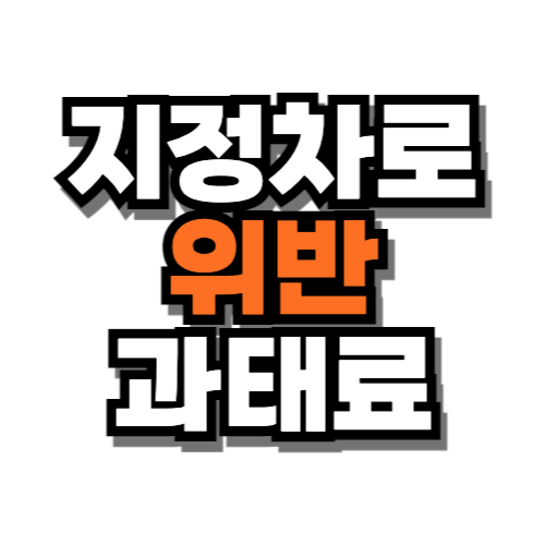 지정차로 위반이란? 과태료