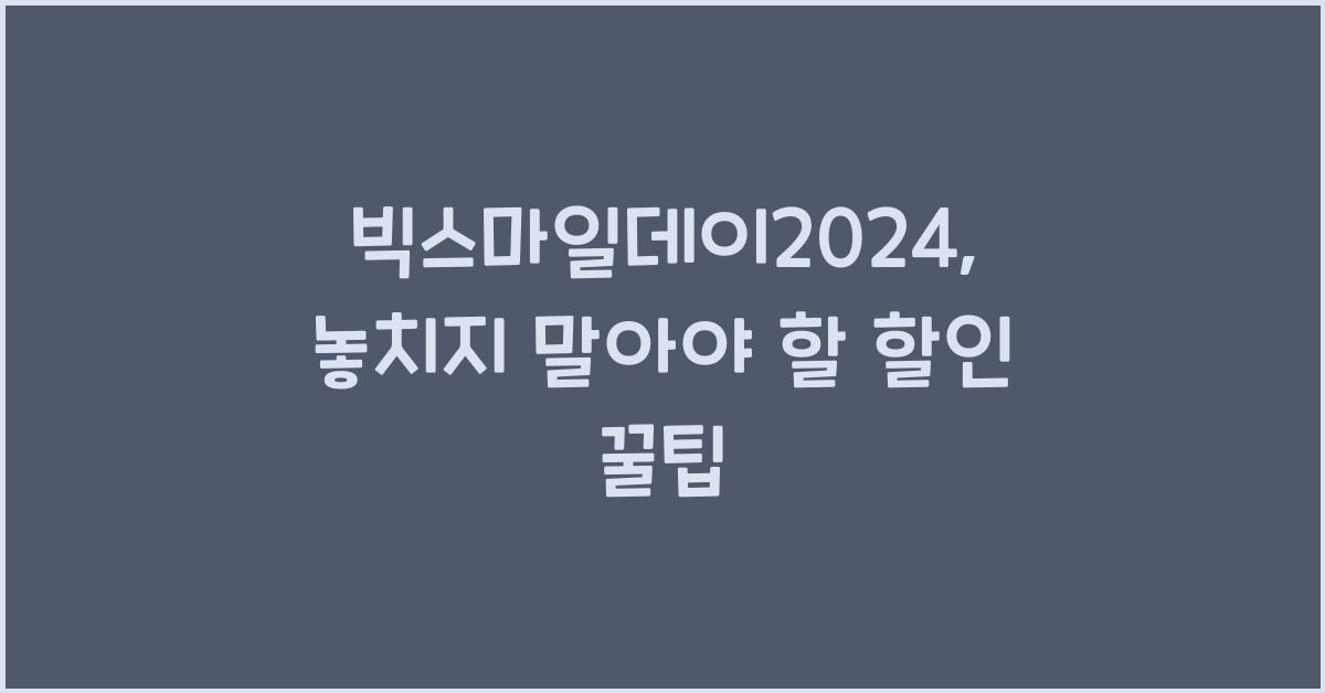 빅스마일데이2024