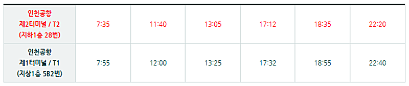 6012-공항버스-서울시내행-시간표-안내하는-그림