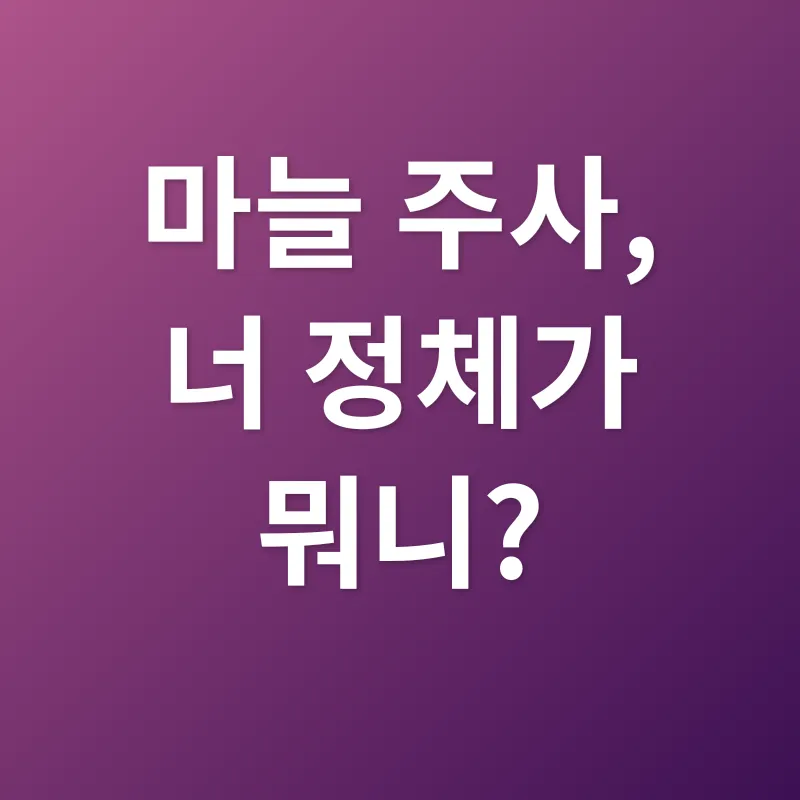 마늘주사 효능_1