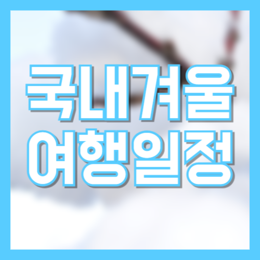 국내 겨울 축제 여행 추천 일정 포함!