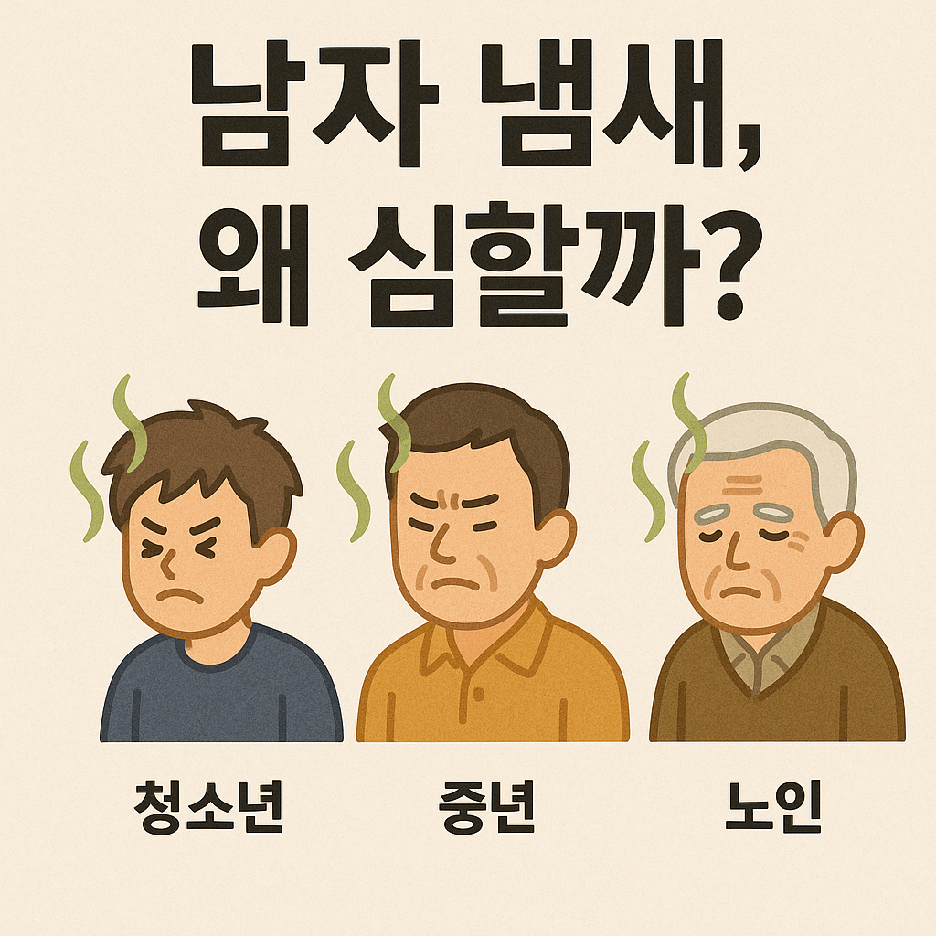 남자 냄새 왜 심할까? 청소년,중년,노인 남자의 이미지