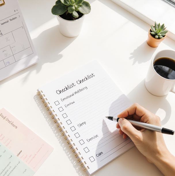 책상 위 체크 리스트에 펜을 들고 새로운 항목에 체크하려는 순간이다.