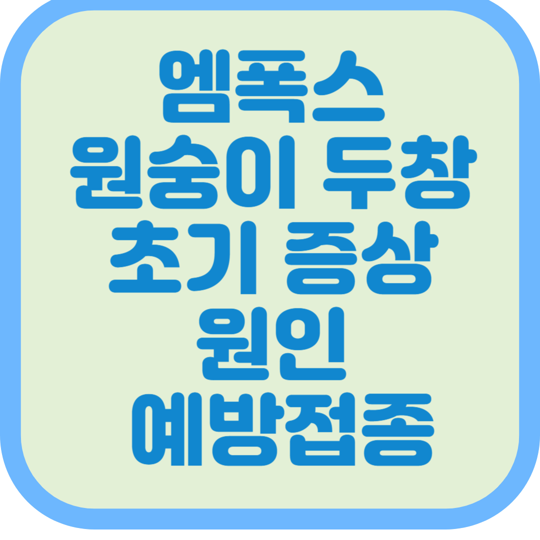 엠폭스 원인 증상 예방접종 대처 방법 초기증상