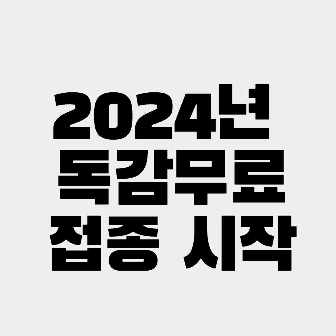 2024년 독감 ㅁ료 접종 시작