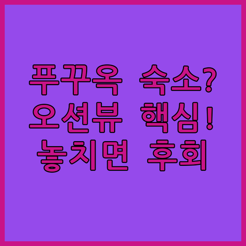 푸꾸옥 오션뷰 숙소 4곳 시내 관광 ..