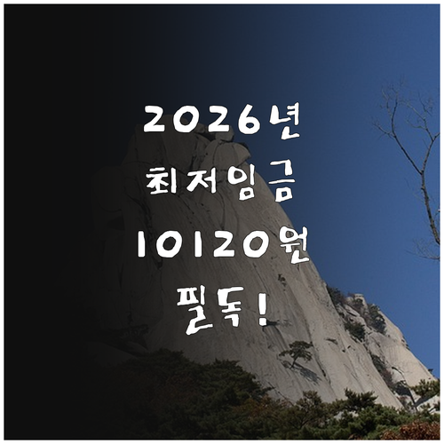 2026년 최저임금 10120원 확정..