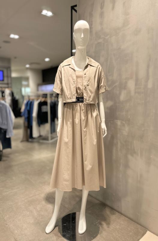 보브 크롭셔츠 레이어드 원피스 7153237010