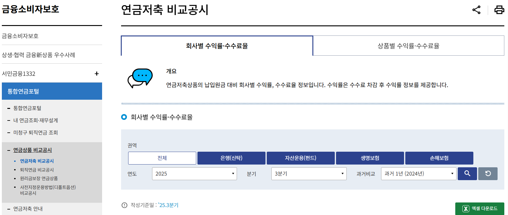 연금저축-비교공시