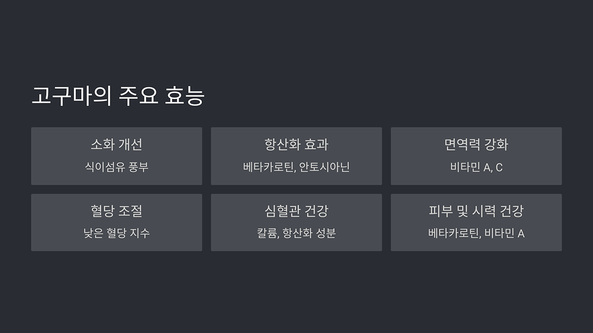 고구마의 주요 효능