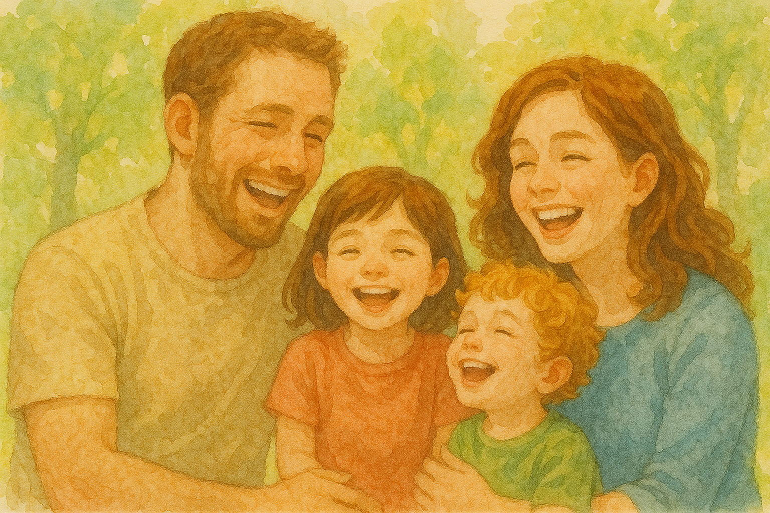 행복한 가족의 웃음