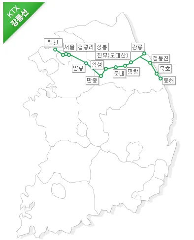 KTX열차-노선표