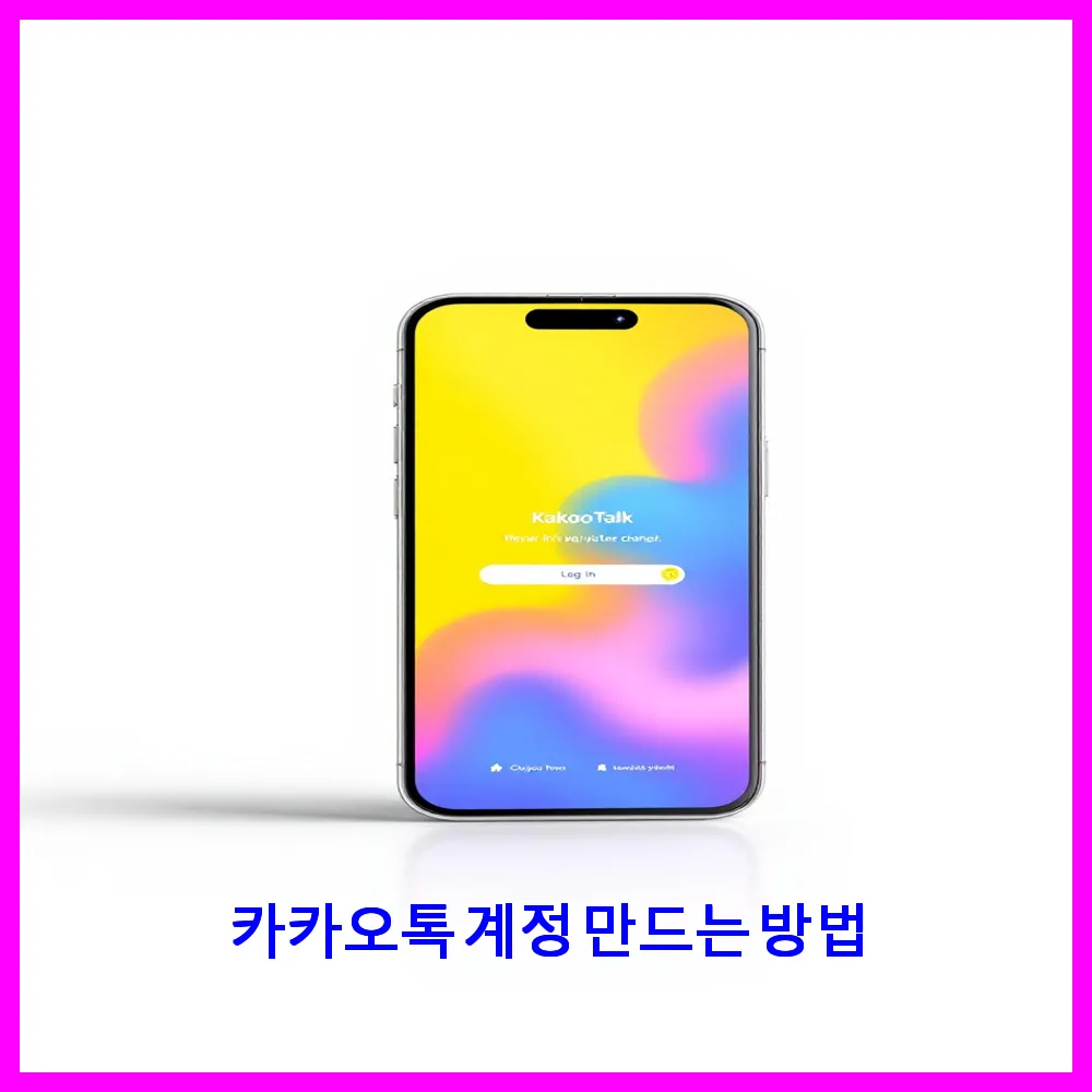 카카오톡 계정 만드는 방법