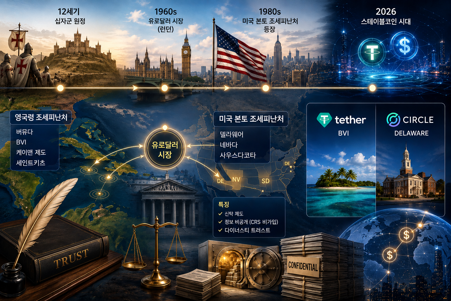 조세피난처와 달러 패권 (신탁제도, 유로달러, 스테이블코인)