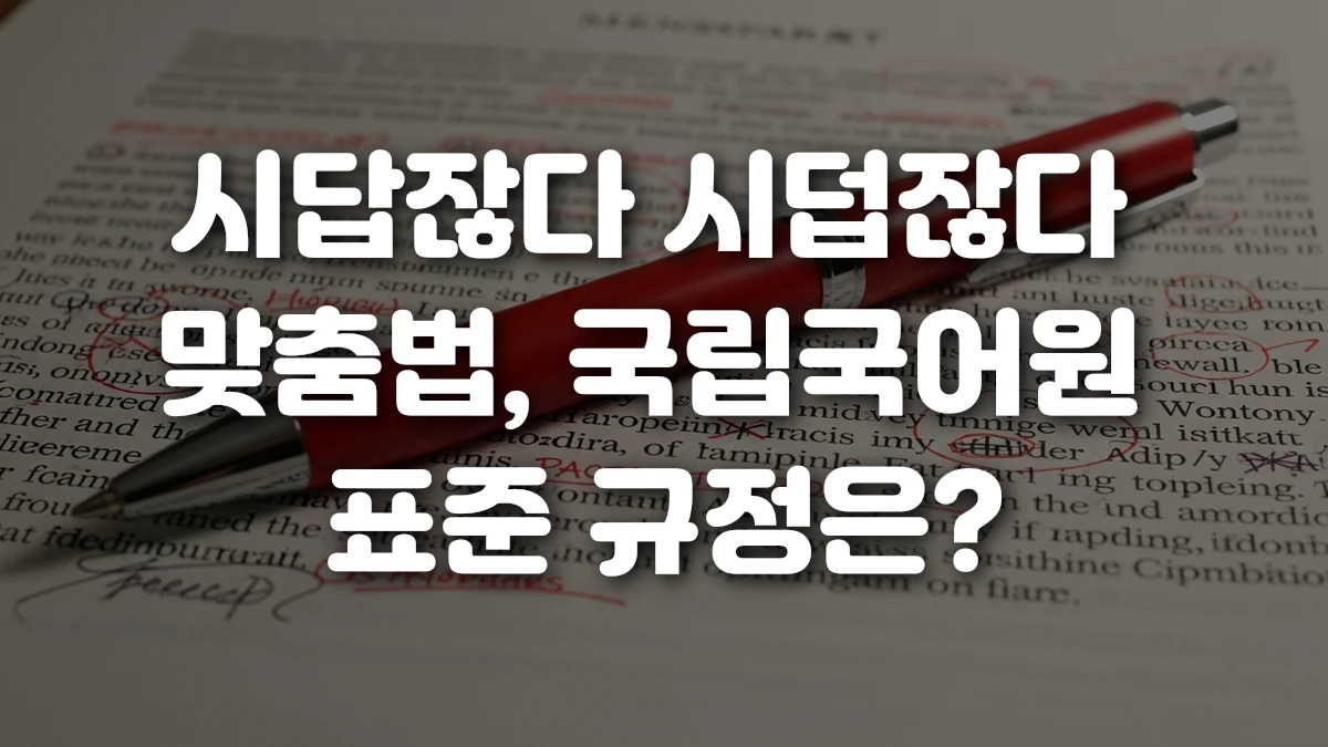 시답잖다 시덥잖다 맞춤법 국립국어원 표준 규정은