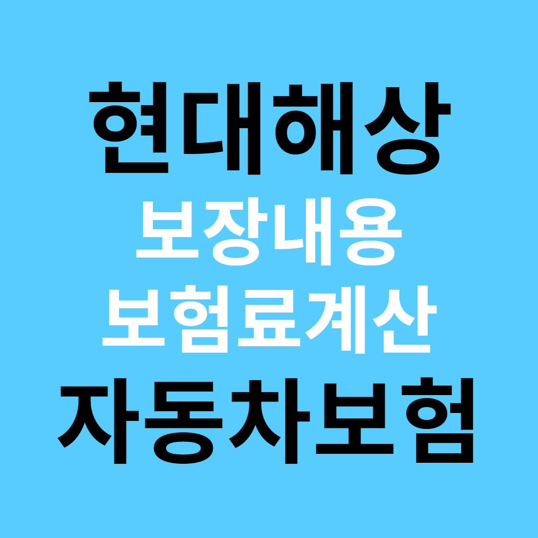 2025 운전자보험 현대해상 총정리(보장, 혜택, 예상견적)