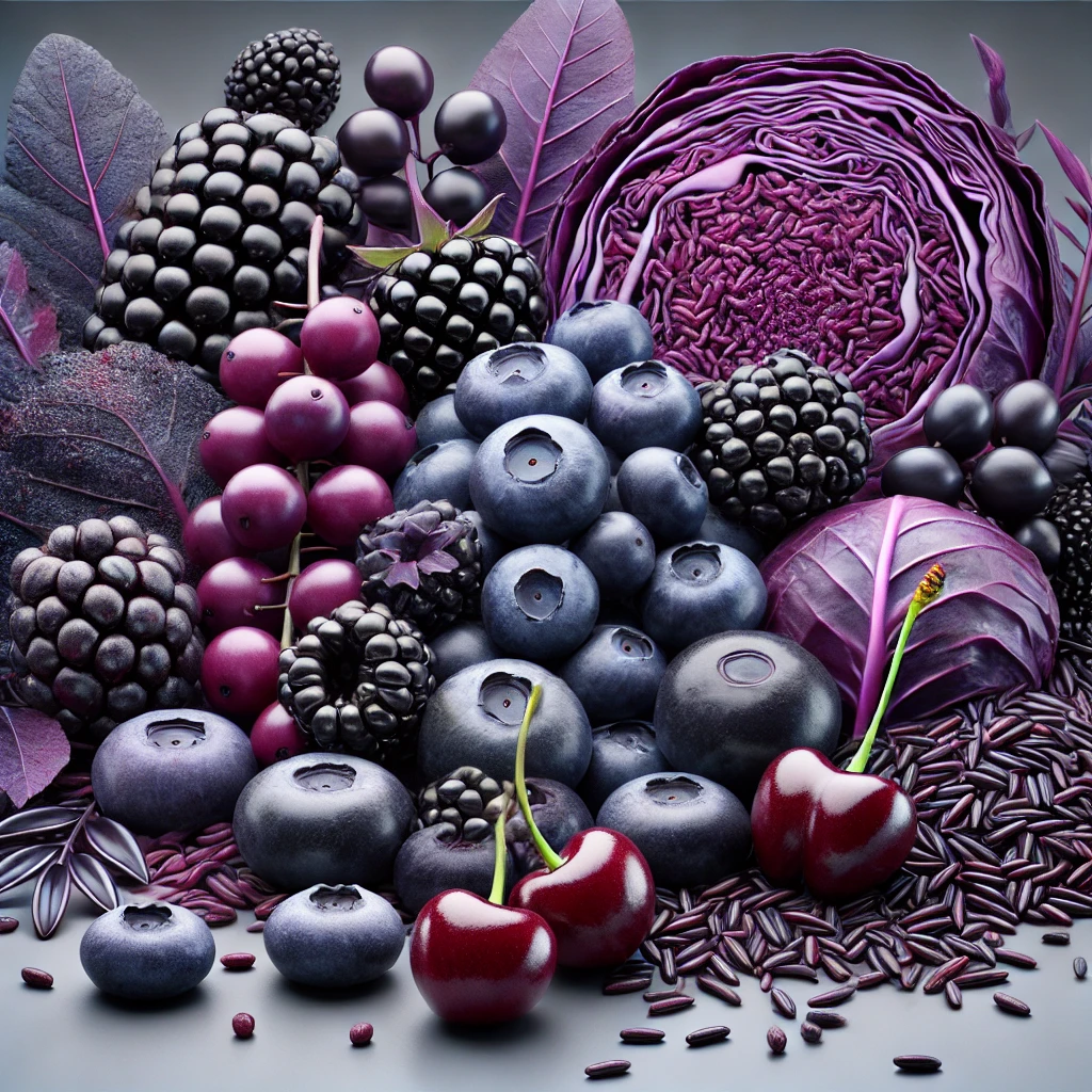 블루베리-아로니아-흑미-자색양배추-체리