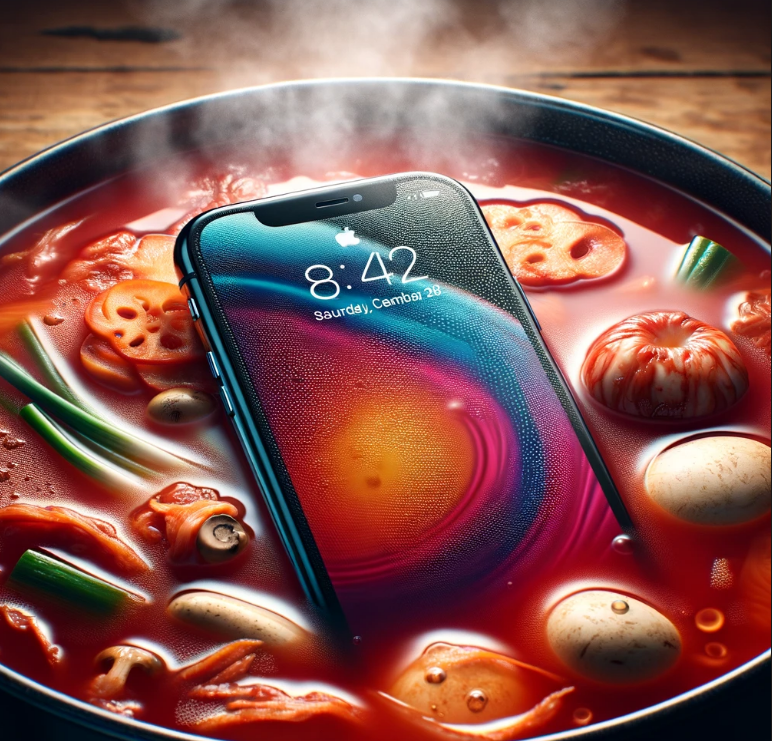 아이폰이-김치찌개-빠졌을때