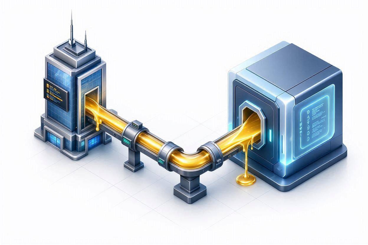 Infographic diagram showing the flow of capital from the stock market to crypto exchanges
