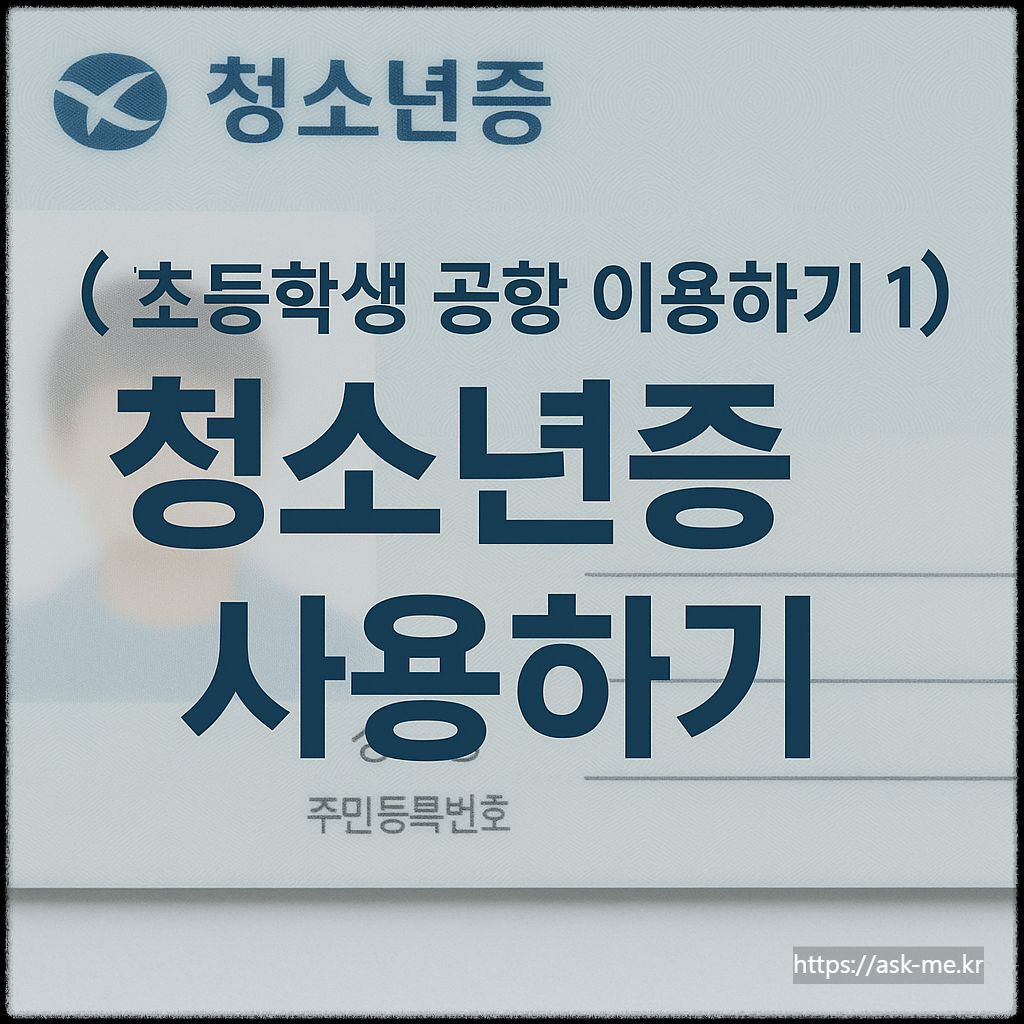 <초등학생 공항 이용하기 1편> 청소년증 사용하기