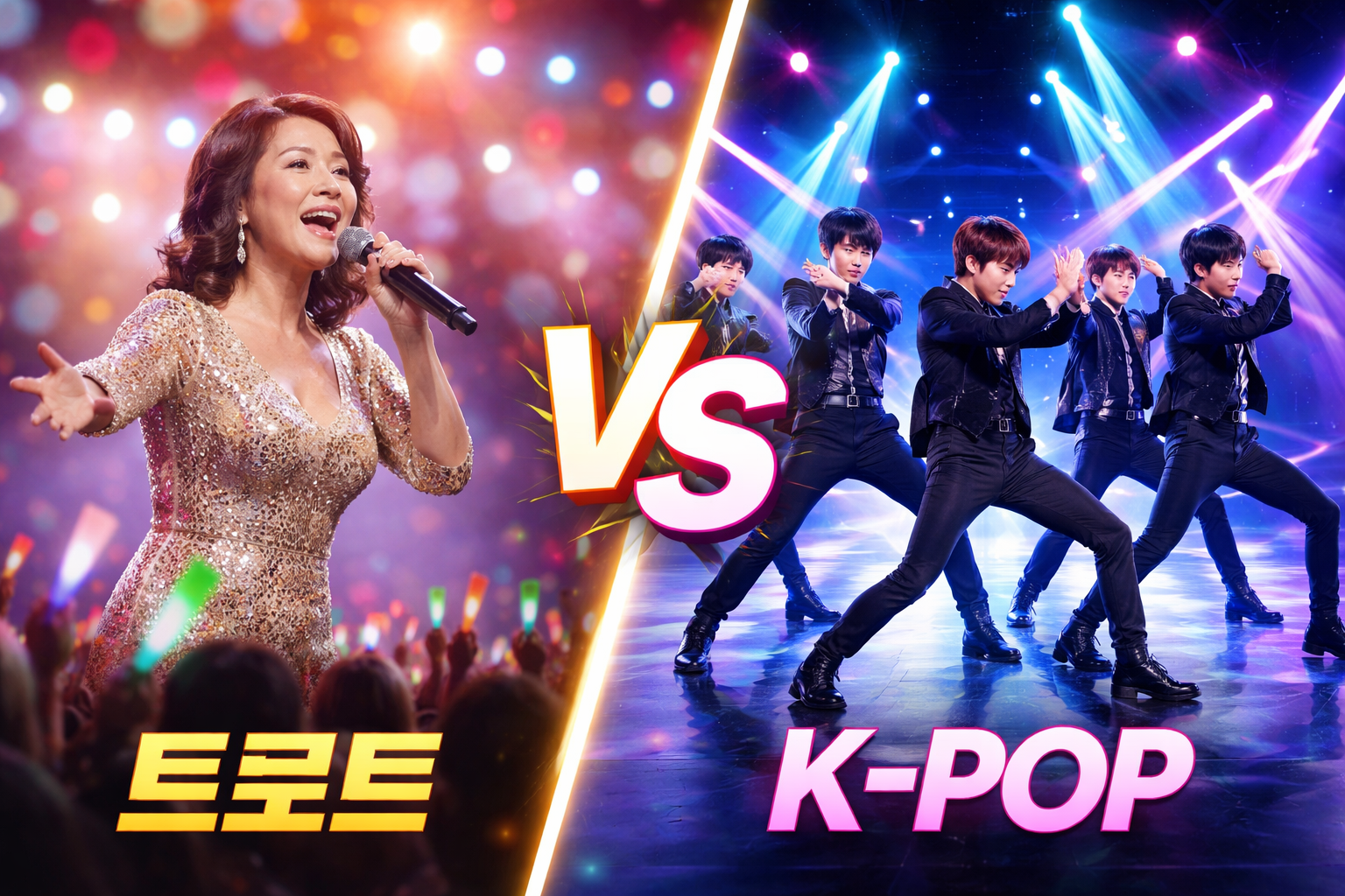 트로트 vs K-POP 성연비 (AI 제작)