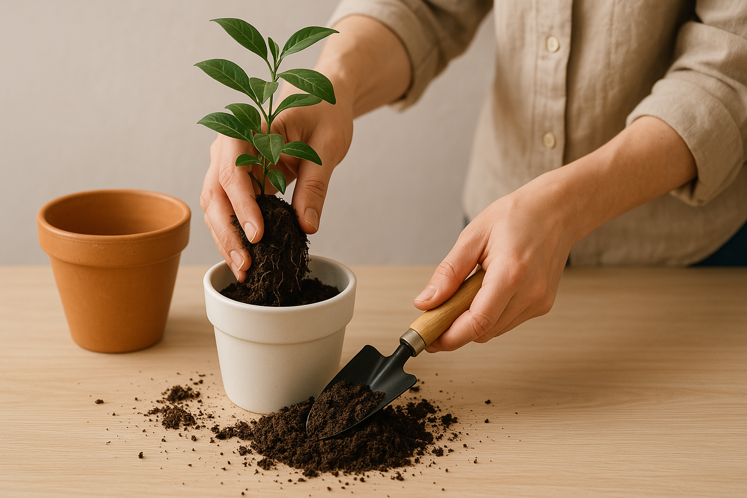화분 분갈이 이미지