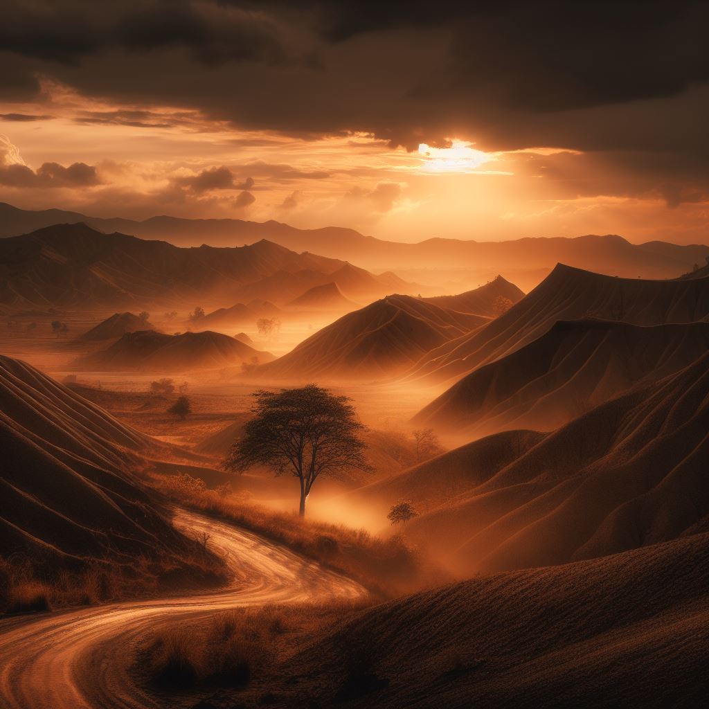 먼지 가득한 하늘 모습